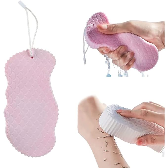 Nurven 2 Pcs Ultra Soft Bath Body Shower Sponge, Magic Bath Sponge Dead Skin Remover, Super Soft Exfoliating Bath Sponge Painless Scrub Sponge for Adults Children and Pregnant Women - Image 1